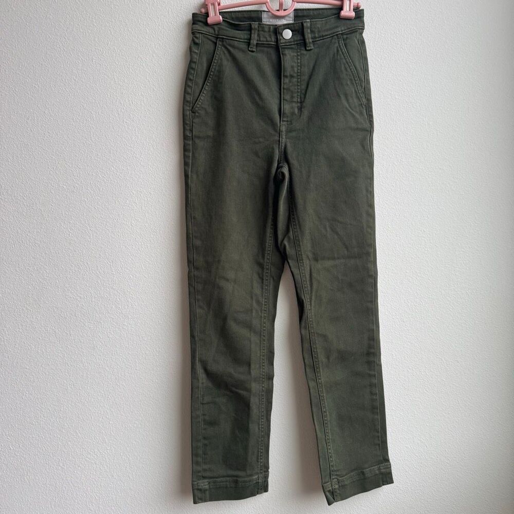 EVERLANE Jeans Women's 0 Green Cropped Straight Regular Cottage Casual Cali